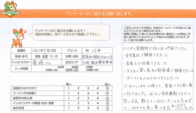 川崎市中原区・横浜市旭区 30代女性 お客様アンケート